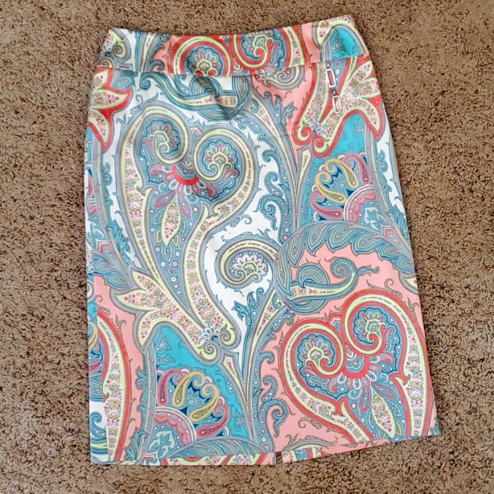 Silk/spandex paisley skirt by Carlisle